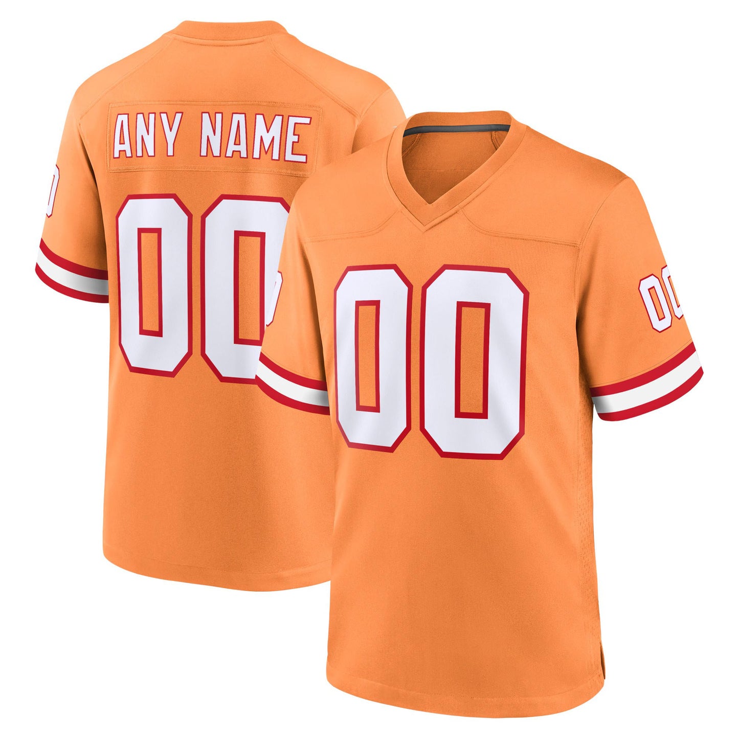 Camiseta de fútbol personalizada para hombre: opciones disponibles: naranja, peltre, rojo o blanco