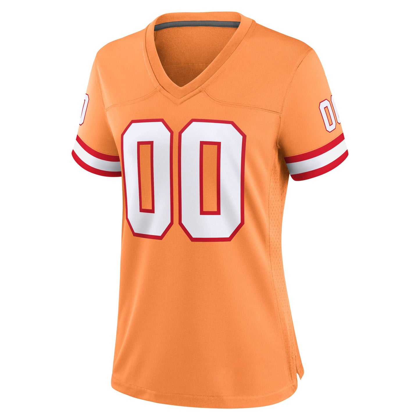 Camiseta de fútbol personalizada para mujer: opciones disponibles: naranja, peltre, rojo o blanco