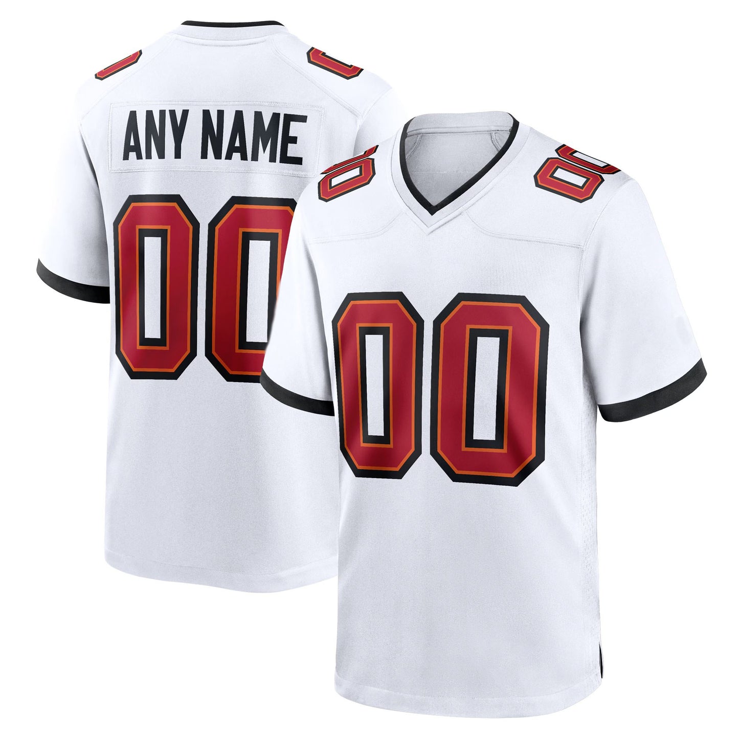 Camiseta de fútbol personalizada para hombre: opciones disponibles: naranja, peltre, rojo o blanco