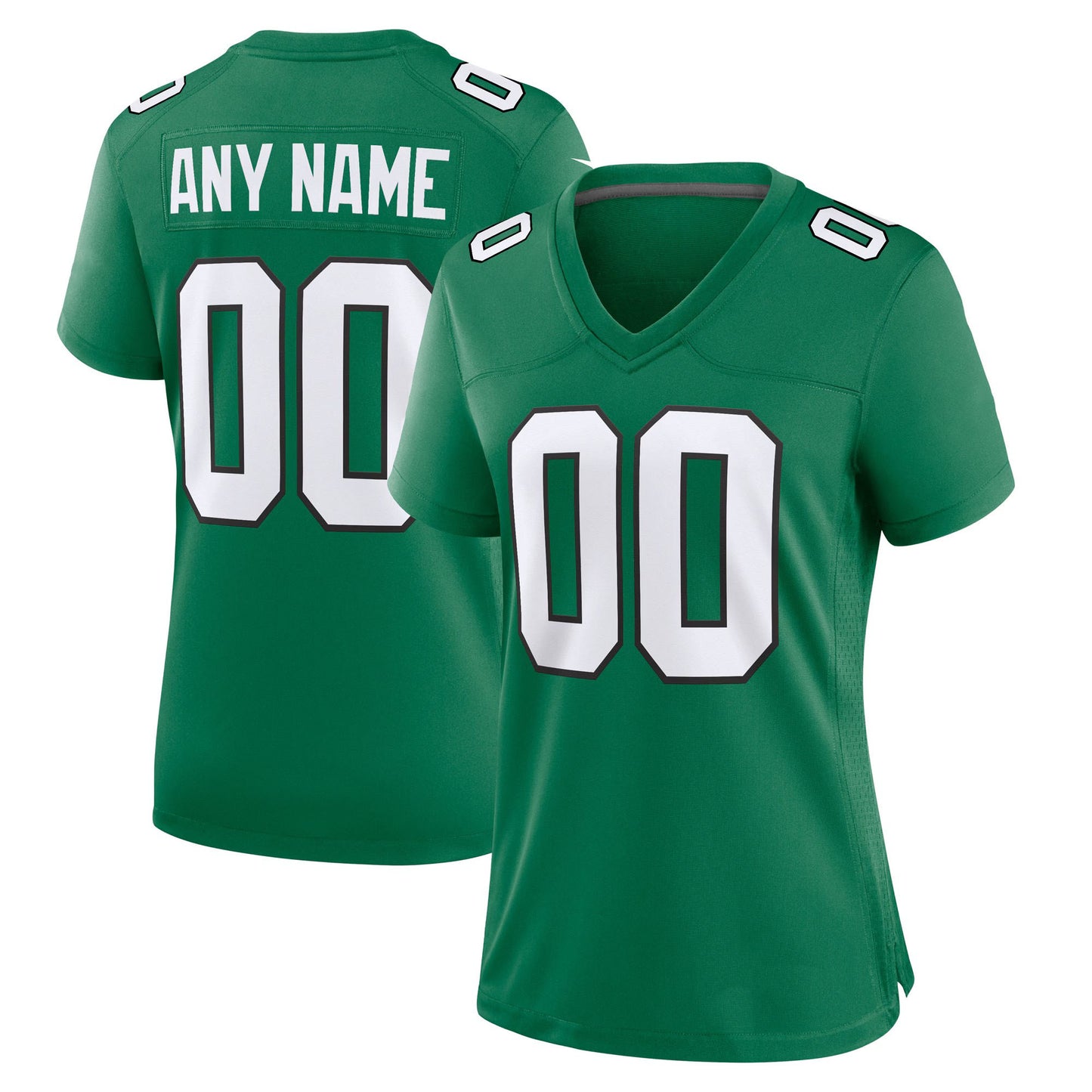 Camiseta de fútbol personalizada para mujer: nombre y número personalizados, opción verde clásica