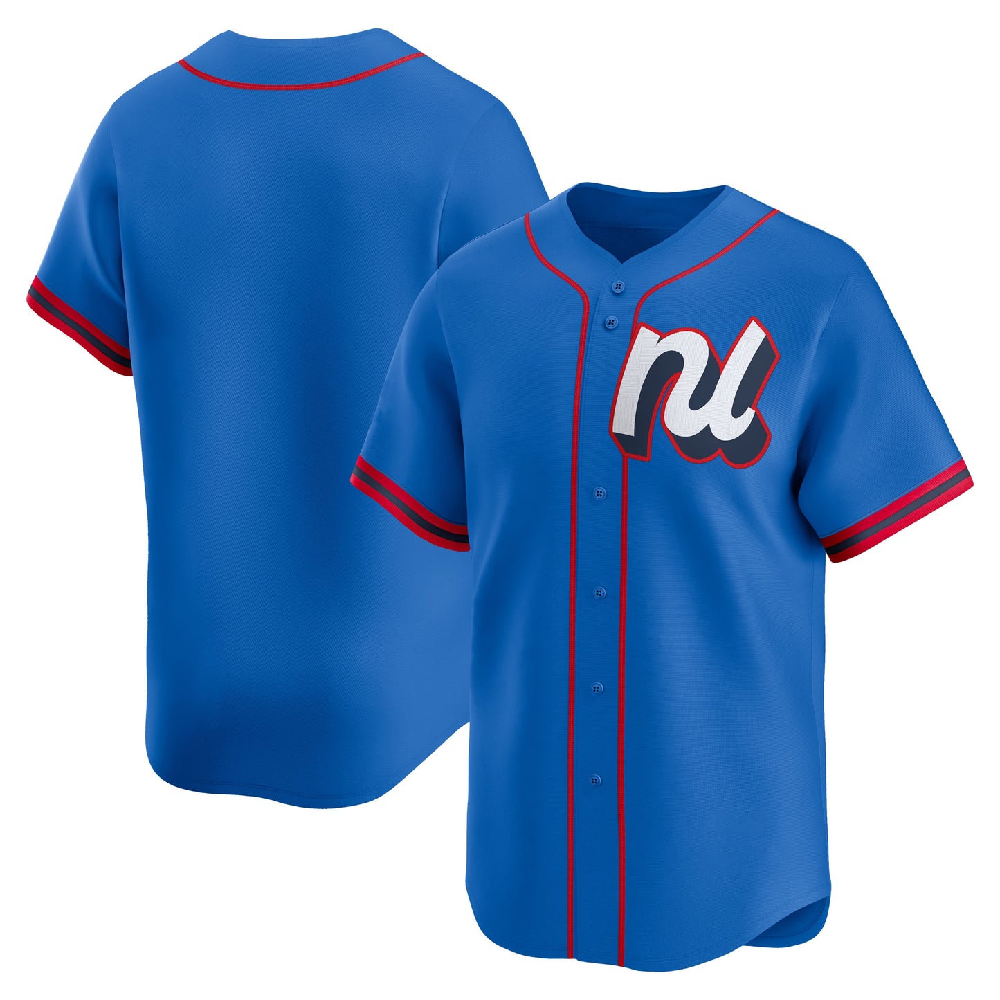 Men’s Throwback Blue Embroidered Custom Baseball Jersey - Throwback-B003
