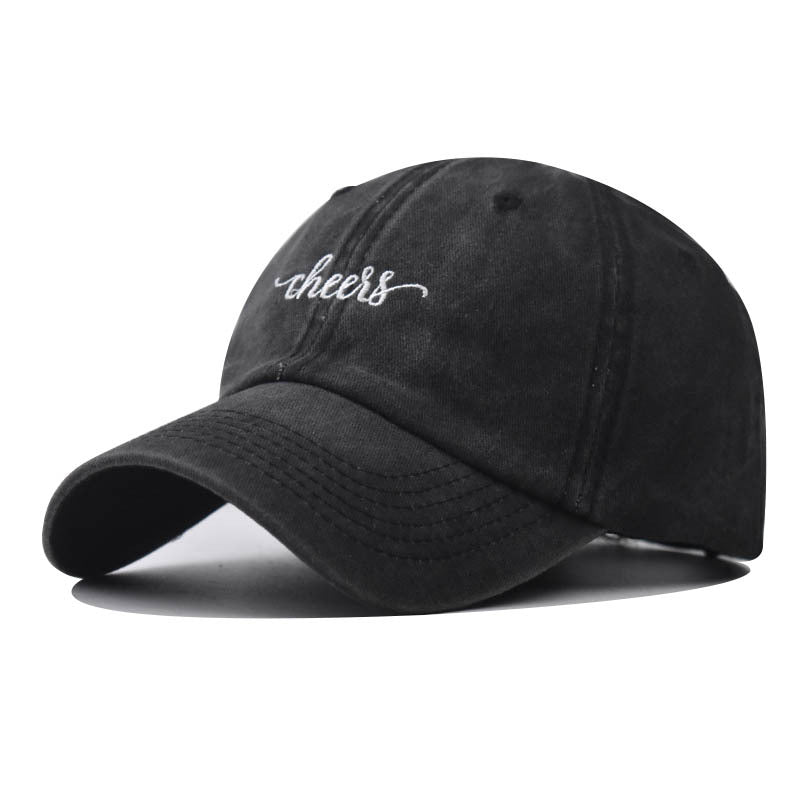 New Cotton Baseball Cap with CHEESSS Letter Embroidery Vintage Washed Classic Cheese Duckbill Hat for Men & Women-2097