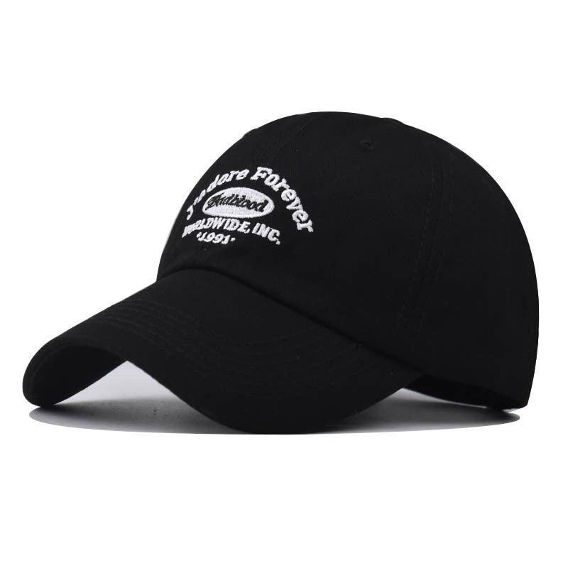New Cotton Baseball Cap with Small Letter Embroidery Outdoor Stylish Duckbill Hat for Men & Women-2285