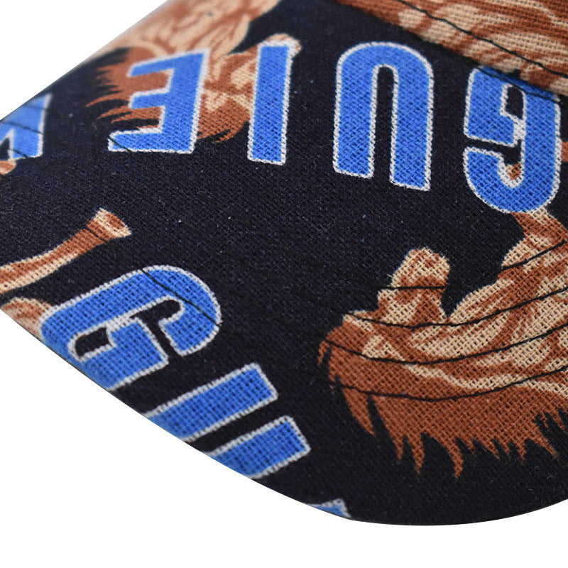 New Cotton Baseball Cap with Colorful Letter Print Outdoor Unisex Duckbill Sunshade Hat for Men & Women-2254