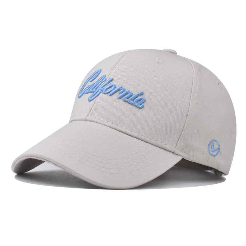 New Cotton Baseball Cap with California Embroidery Outdoor Trendy Duckbill Hat for Men & Women-2289