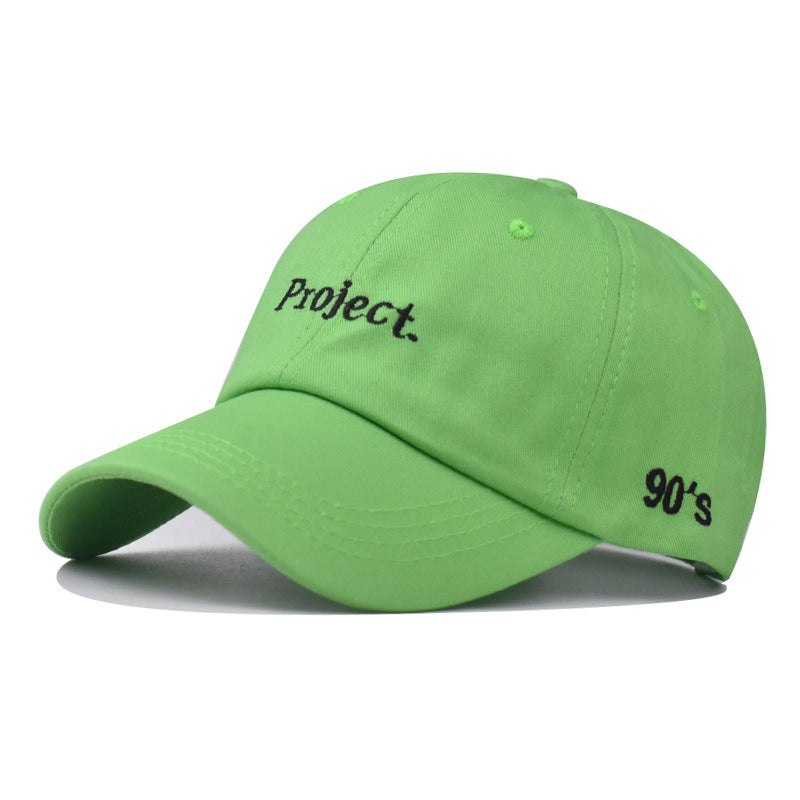 New Cotton Baseball Cap with Small Letter Embroidery Outdoor Trendy Duckbill Hat for Men & Women-2291