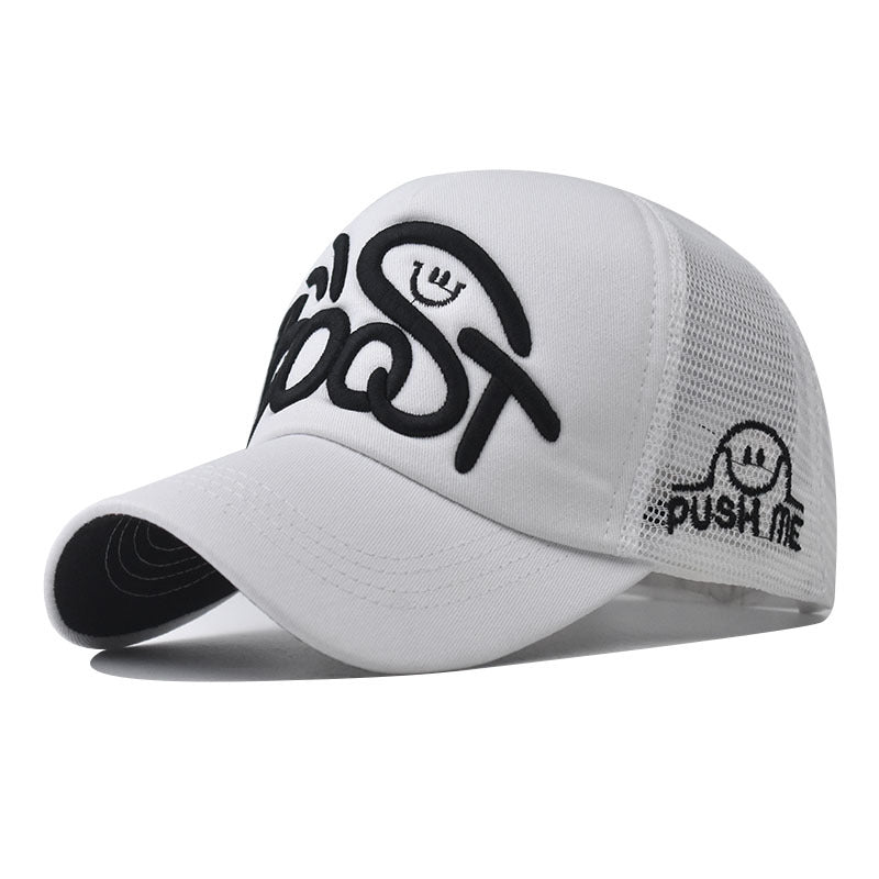 New Cotton Baseball Cap with BOST Embroidery Vintage Washed Outdoor Sun Hat for Men & Women-2053