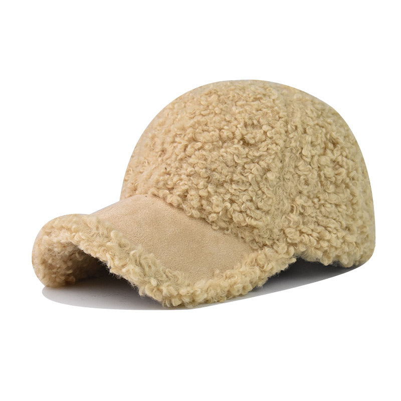 New Solid Color Fleece Baseball Cap Warm Outdoor Dad Hat-1723
