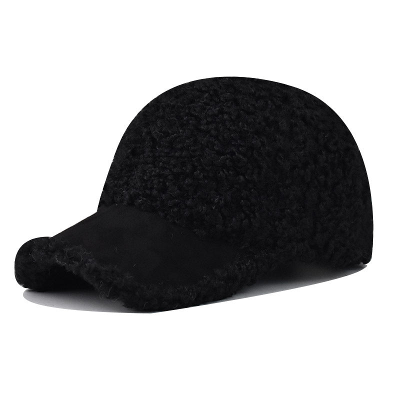 New Solid Color Fleece Baseball Cap Warm Outdoor Dad Hat-1723