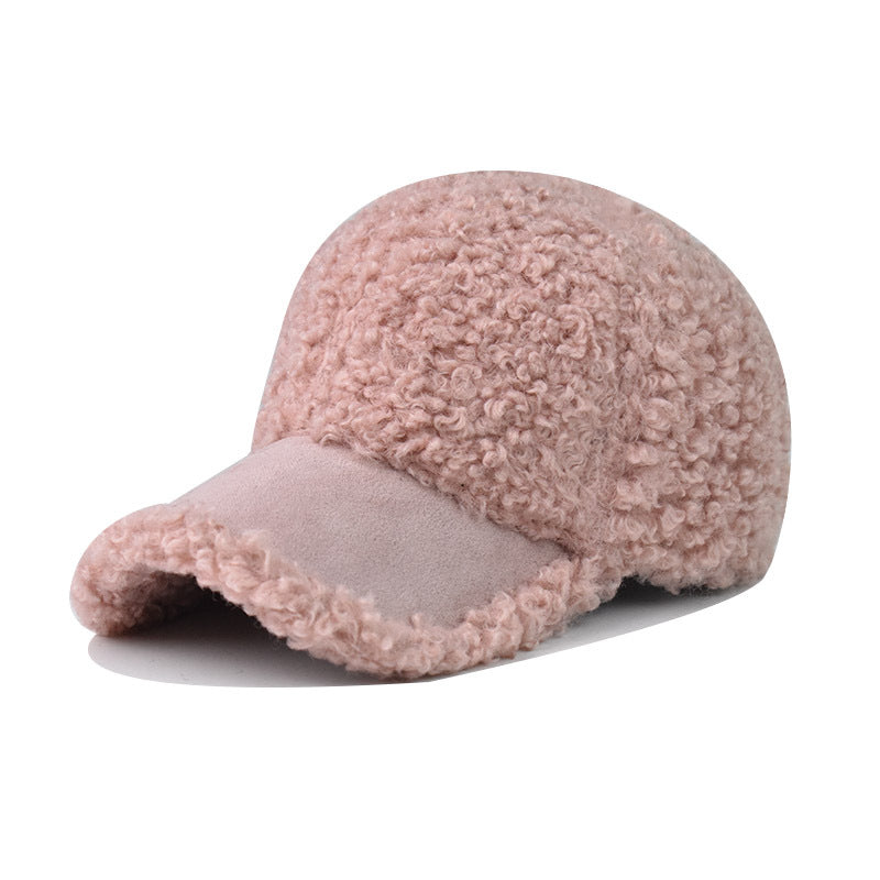 New Solid Color Fleece Baseball Cap Warm Outdoor Dad Hat-1723