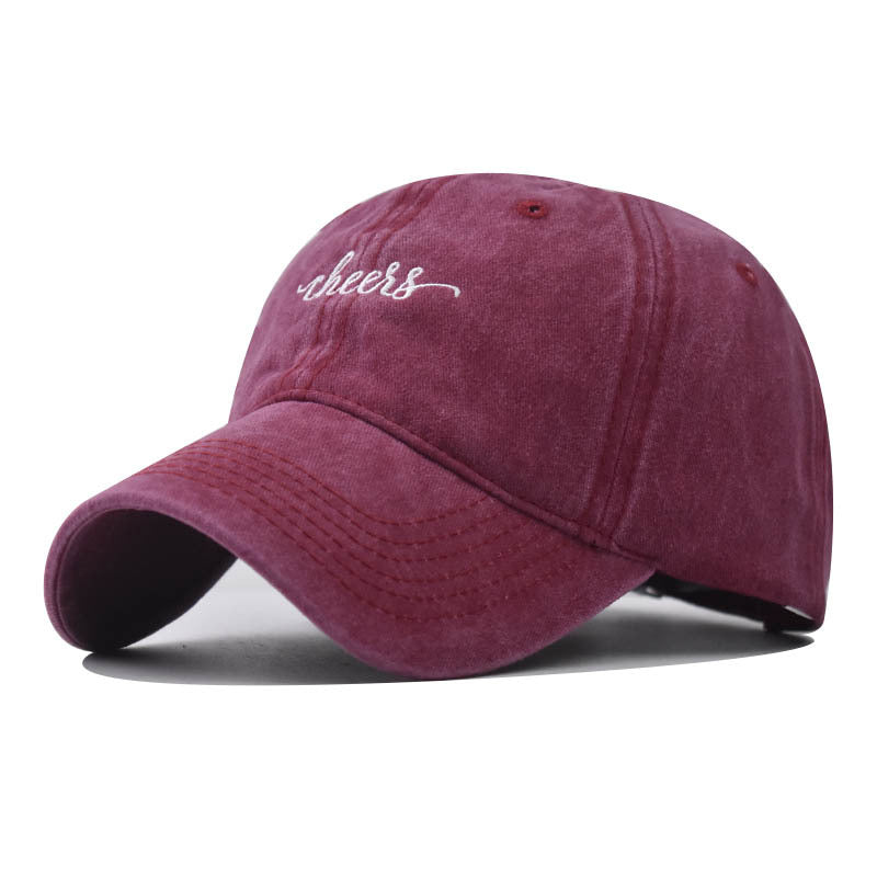 New Cotton Baseball Cap with CHEESSS Letter Embroidery Vintage Washed Classic Cheese Duckbill Hat for Men & Women-2097