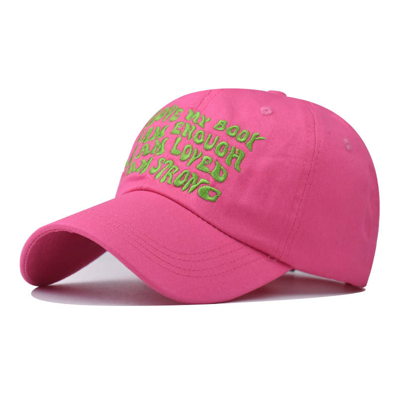 New Cotton Baseball Cap with I Love My Book Letter Embroidery Trendy Duckbill Hat for Men & Women-2261