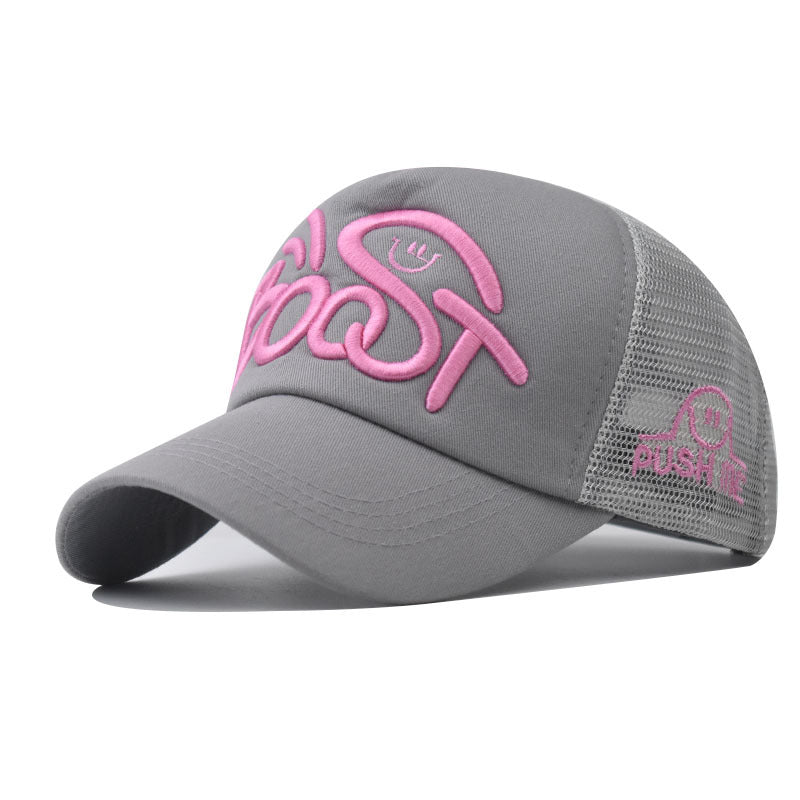 New Cotton Baseball Cap with BOST Embroidery Vintage Washed Outdoor Sun Hat for Men & Women-2053