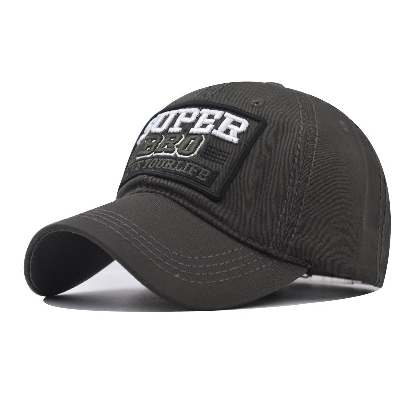 New Cotton Baseball Cap with SUPER Embroidery Street Style Trendy Duckbill Hat for Men & Women-2082