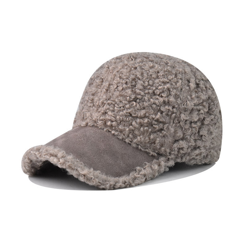 New Solid Color Fleece Baseball Cap Warm Outdoor Dad Hat-1723