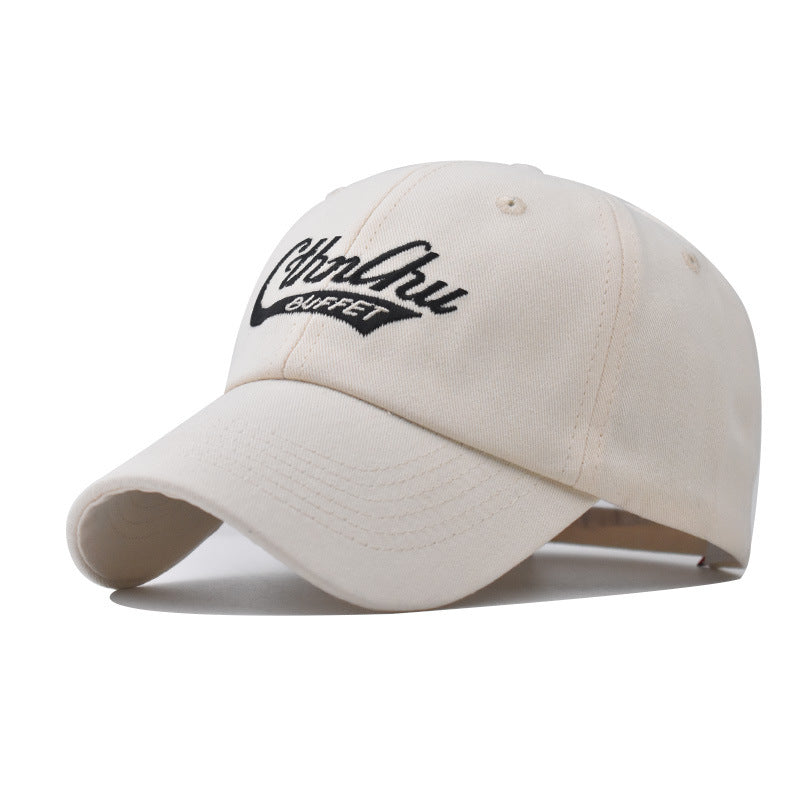 New Small Letter Cotton Embroidery Baseball Cap Trendy Duckbill Hat for Men & Women-2071