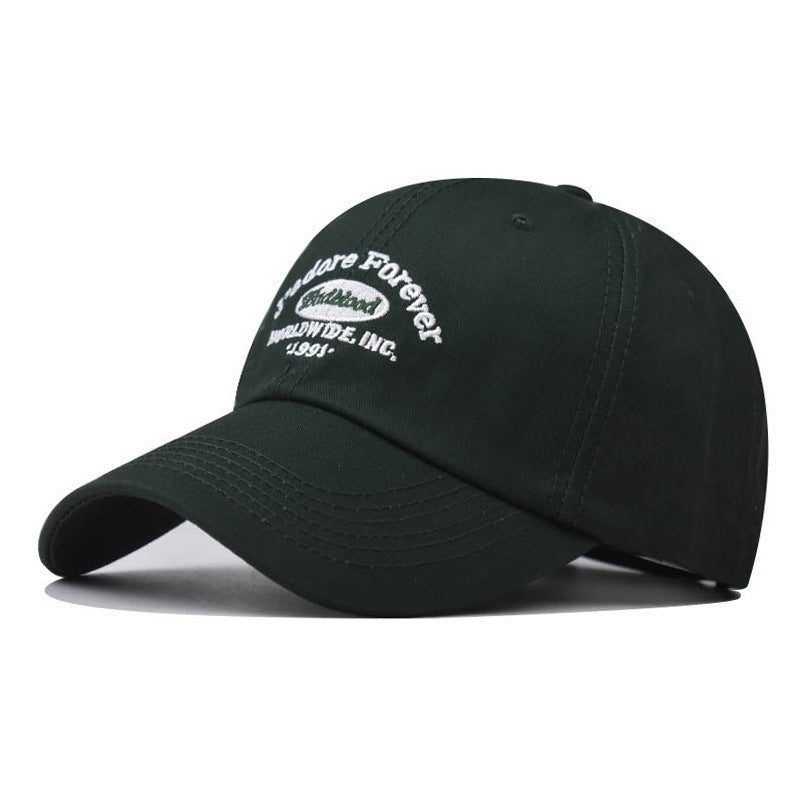 New Cotton Baseball Cap with Small Letter Embroidery Outdoor Stylish Duckbill Hat for Men & Women-2285