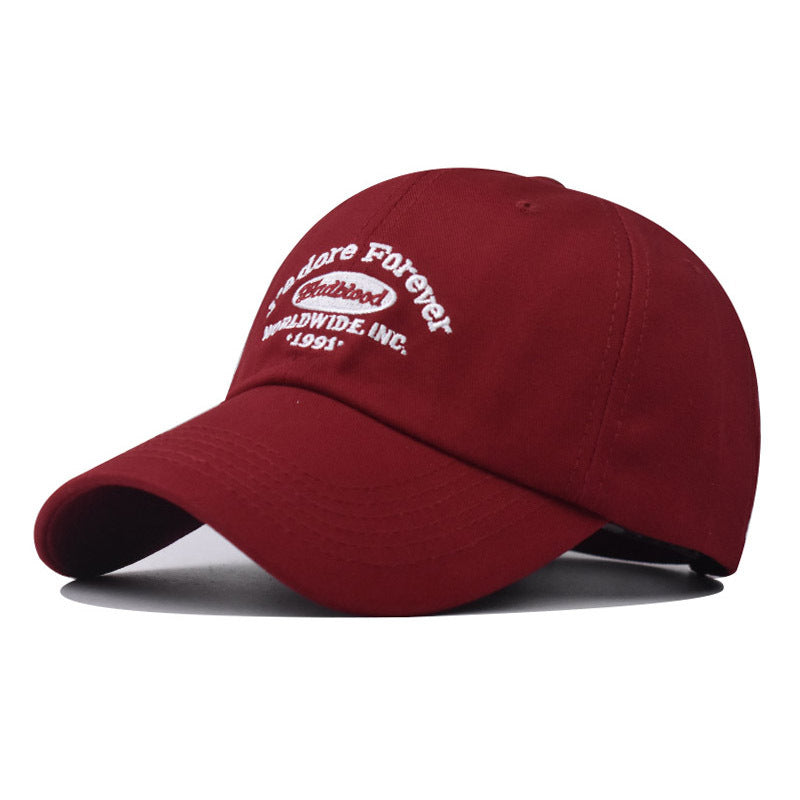 New Cotton Baseball Cap with Small Letter Embroidery Outdoor Stylish Duckbill Hat for Men & Women-2285