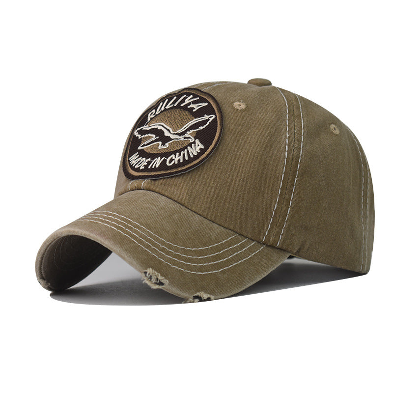 Classic Outdoor Plaid Baseball Cap Large Embroidery Wild Goose Fashion Hat for Men & Women-1968