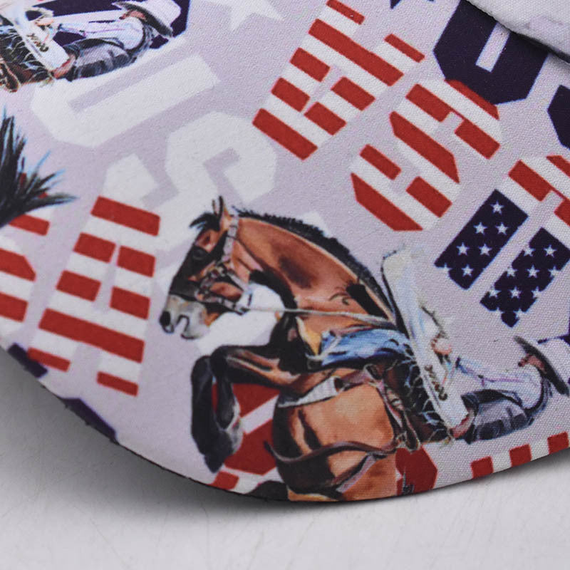 Horse Print Ponytail Baseball Cap Back Opening Women’s Ponytail Hat for Women-2240