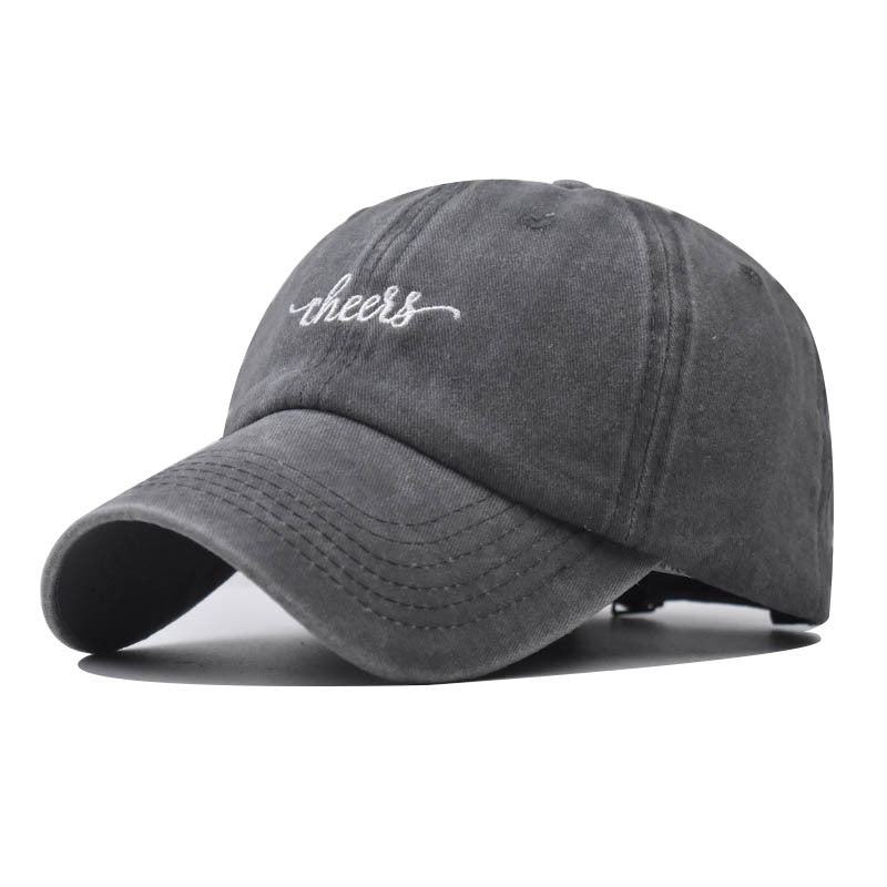 New Cotton Baseball Cap with CHEESSS Letter Embroidery Vintage Washed Classic Cheese Duckbill Hat for Men & Women-2097
