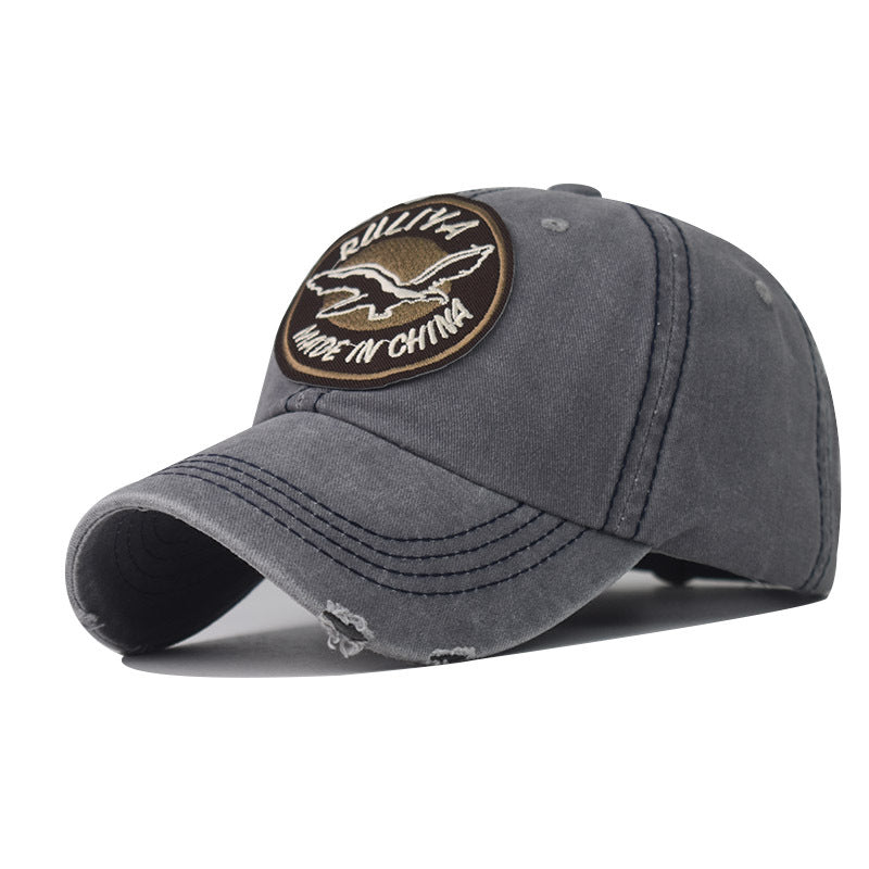 Classic Outdoor Plaid Baseball Cap Large Embroidery Wild Goose Fashion Hat for Men & Women-1968