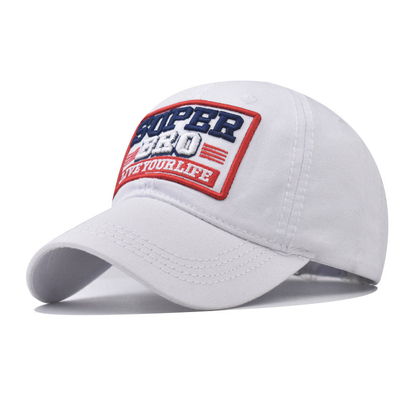 New Cotton Baseball Cap with SUPER Embroidery Street Style Trendy Duckbill Hat for Men & Women-2082