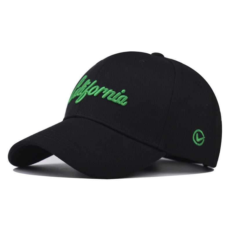 New Cotton Baseball Cap with California Embroidery Outdoor Trendy Duckbill Hat for Men & Women-2289
