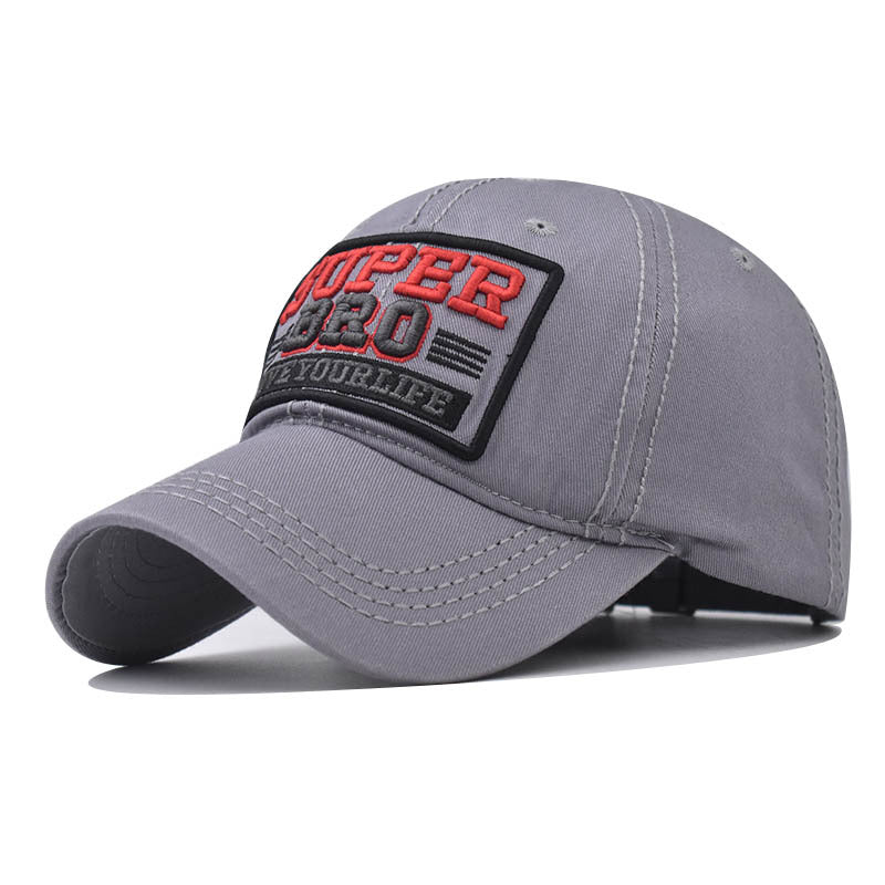 New Cotton Baseball Cap with SUPER Embroidery Street Style Trendy Duckbill Hat for Men & Women-2082