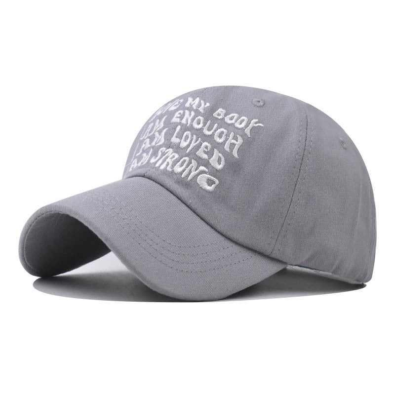 New Cotton Baseball Cap with I Love My Book Letter Embroidery Trendy Duckbill Hat for Men & Women-2261