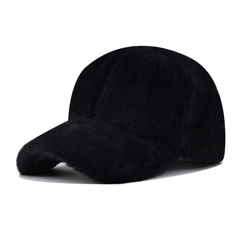 New Solid Color Shearling Baseball Cap Outdoor Sunshade Hat-1724