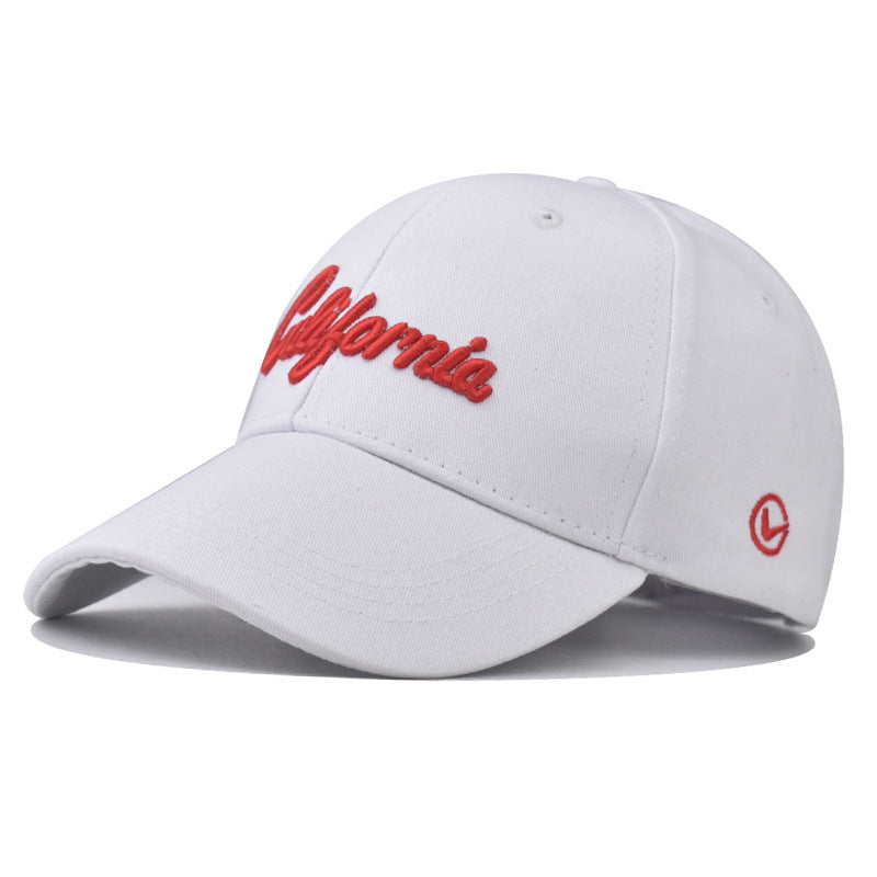 New Cotton Baseball Cap with California Embroidery Outdoor Trendy Duckbill Hat for Men & Women-2289