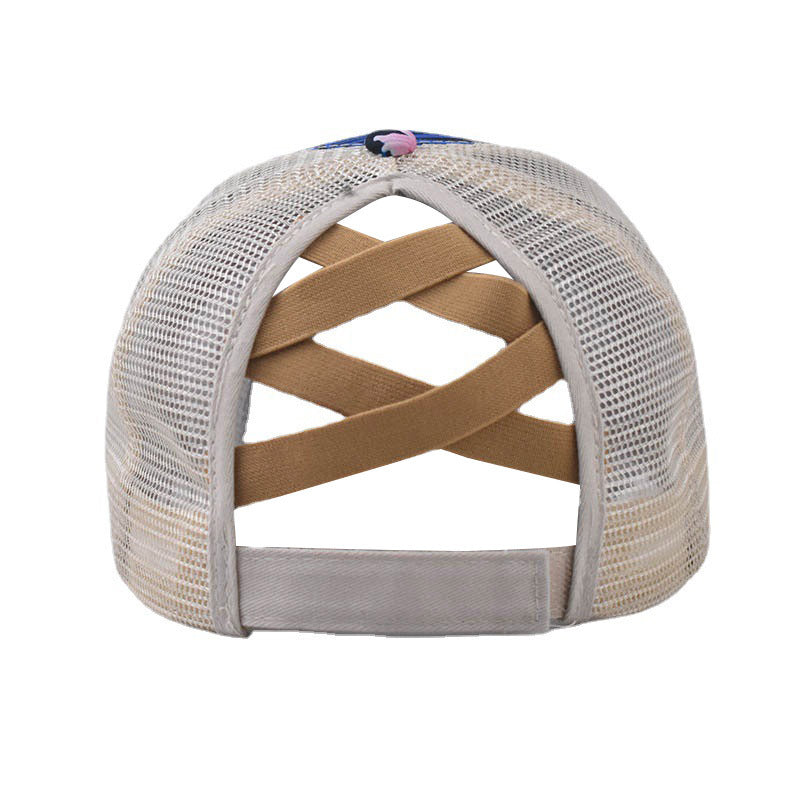New Daffodil Print Ponytail Baseball Cap Back Opening Women’s Casual Sunshade Hat for Women-2203