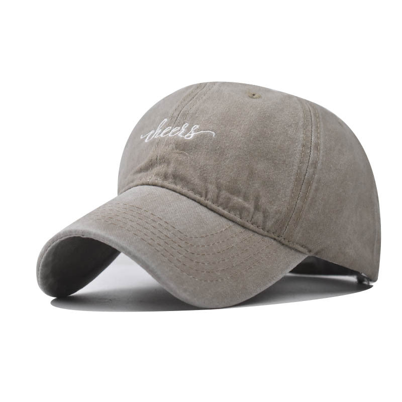 New Cotton Baseball Cap with CHEESSS Letter Embroidery Vintage Washed Classic Cheese Duckbill Hat for Men & Women-2097