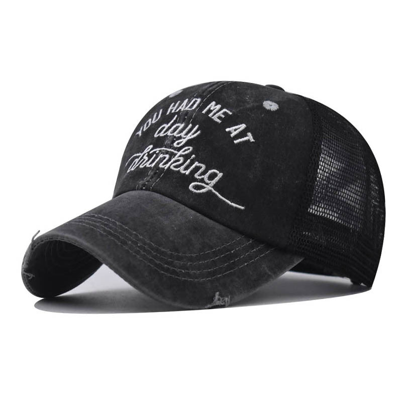 New Small Letter Cross Ponytail Baseball Cap Sun Protection Hat for Women-2208