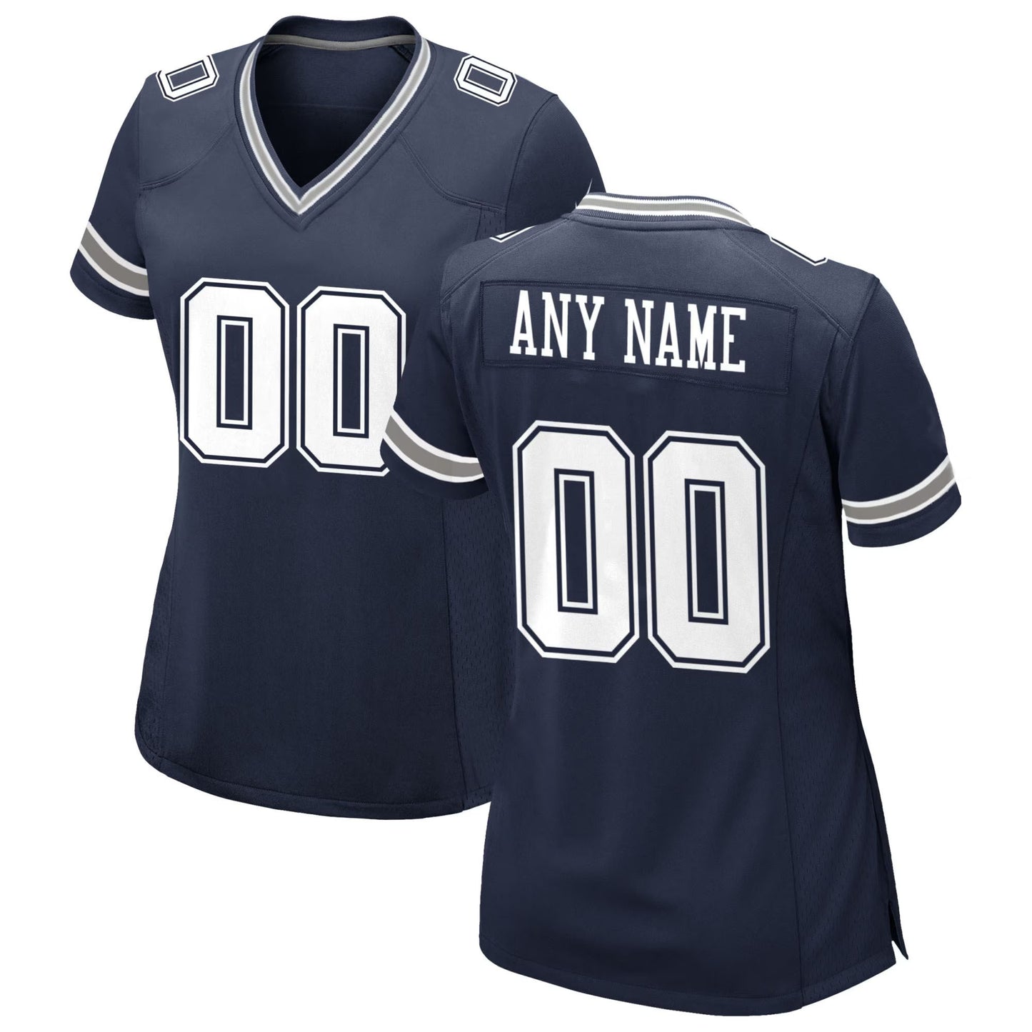 Camiseta de fútbol personalizada para mujer: nombre y número personalizados, corte deportivo, estilo equipo. 
