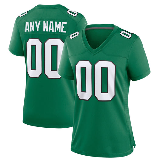 Camiseta de fútbol personalizada para mujer: nombre y número personalizados, opción verde clásica 