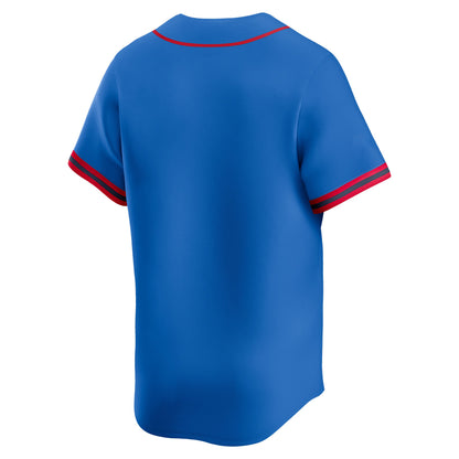 Men’s Throwback Blue Embroidered Custom Baseball Jersey - Throwback-B003
