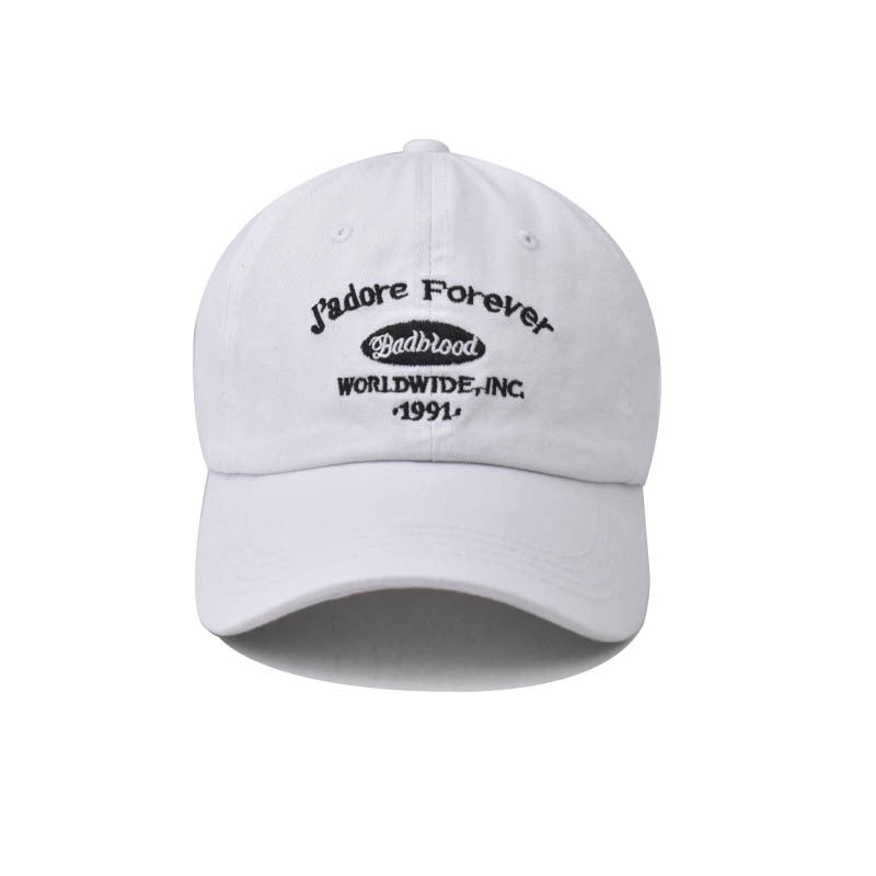 New Baseball Cap with 1991 Small Letter Embroidery Round Logo Outdoor Casual Duckbill Hat for Men & Women-2251
