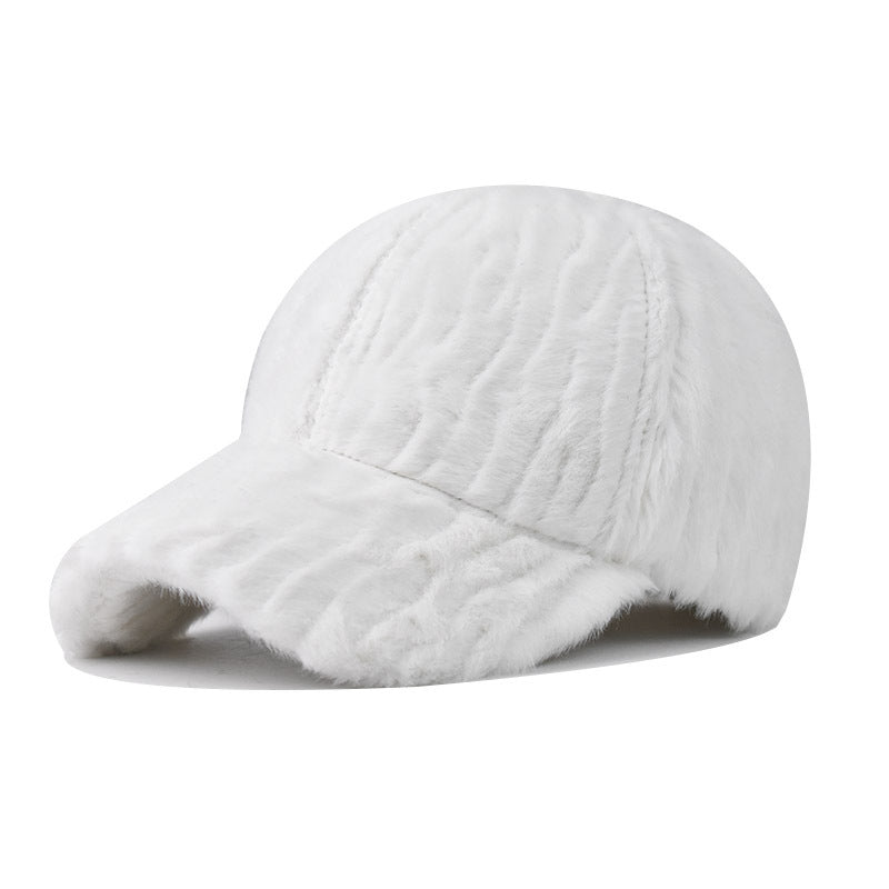 New Solid Color Shearling Baseball Cap Outdoor Sunshade Hat-1724