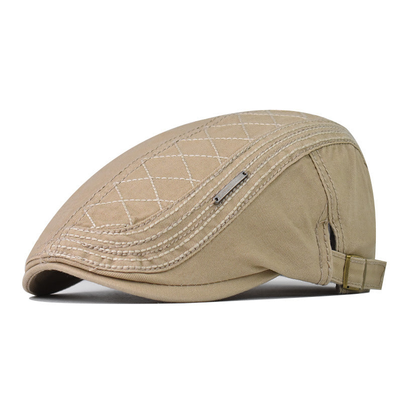 Classic Cotton Beret Cap Vintage Casual British Style Breathable Newsboy Hat for Men & Women-1715