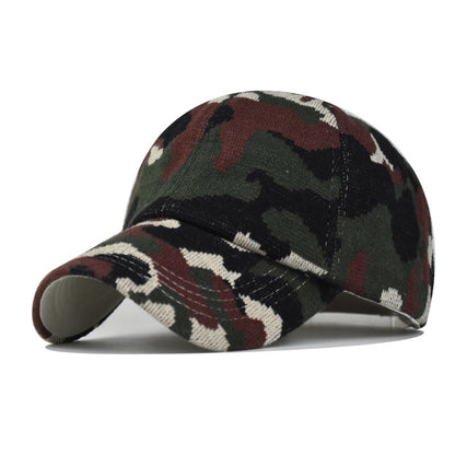 Women’s Ponytail Baseball Cap Thick Warm Distressed Camo Hat-1564