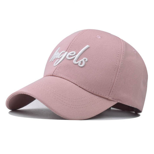 New Cotton Baseball Cap with Angels Letter Embroidery Outdoor Stylish Duckbill Hat for Men & Women-2258