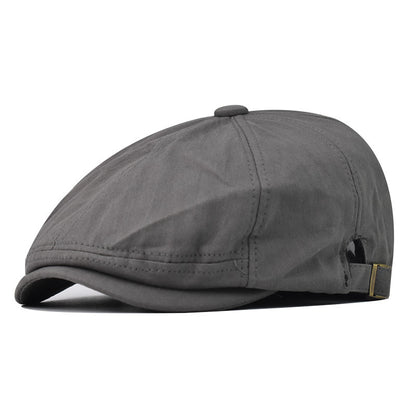 Classic Spring Autumn Beret Hat Vintage Style Simple Solid Knitted Newsboy Cap for Men & Women-1776