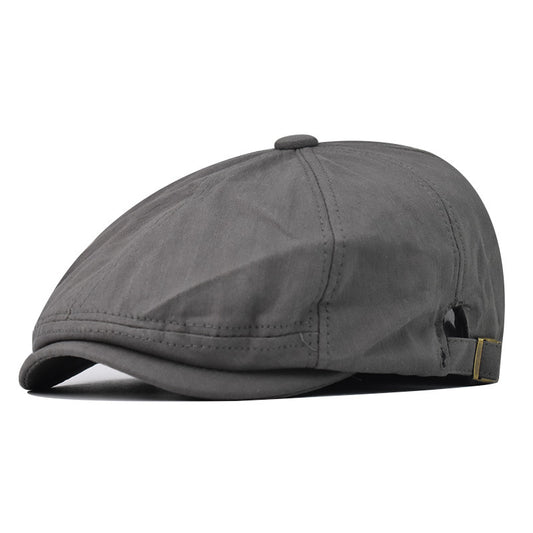 Classic Spring Autumn Beret Hat Vintage Style Simple Solid Knitted Newsboy Cap for Men & Women-1776
