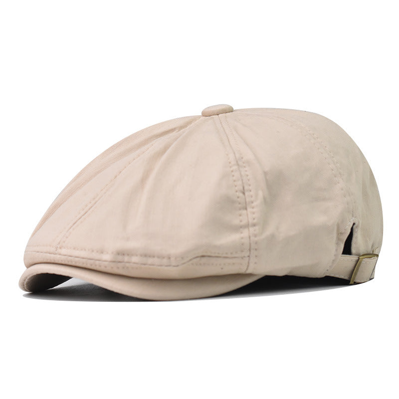 Classic Spring Autumn Beret Hat Vintage Style Simple Solid Knitted Newsboy Cap for Men & Women-1776