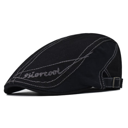 Classic Cotton Beret Hat Vintage British Style Stylish Stitching Newsboy Cap for Men & Women-1711