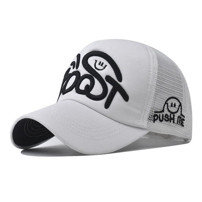 New Cotton Baseball Cap with BOST Embroidery Vintage Washed Outdoor Sun Hat for Men & Women-2053