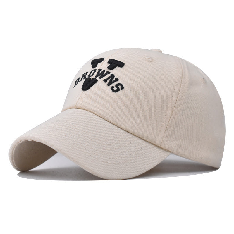 V Letter Embroidery Baseball Cap Cotton Casual Hat for Men and Women-2234