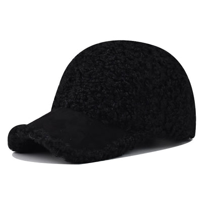 New Solid Color Fleece Baseball Cap Warm Outdoor Dad Hat-1723